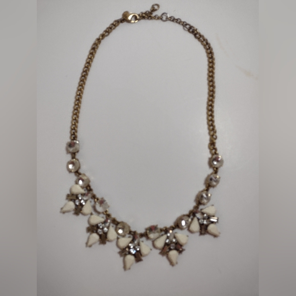 J.Crew Elegant Gold and White Necklace